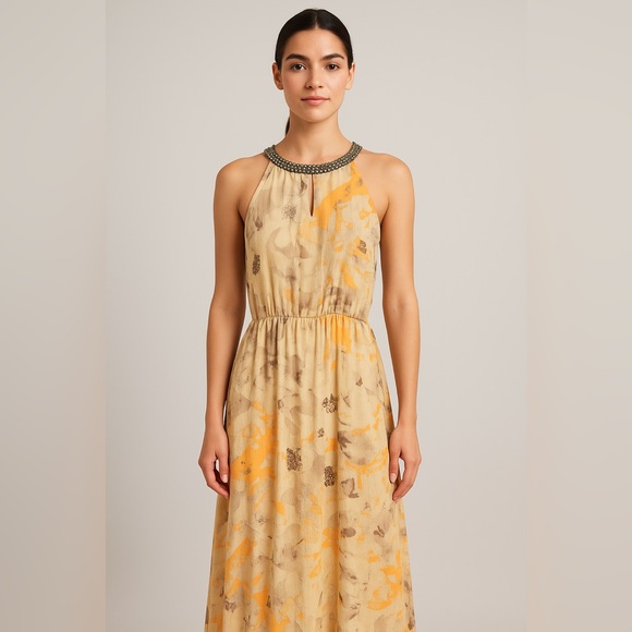 Vero Moda Dresses & Skirts - Vero Moda Yellow‎ Tan Halter Maxi Sundress CLEARANCE